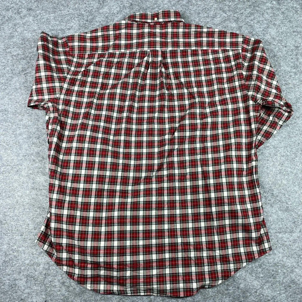Vintage Tommy Hilfiger Shirt Mens XL Multicolor Plaid Colorblock Patchwork 90s